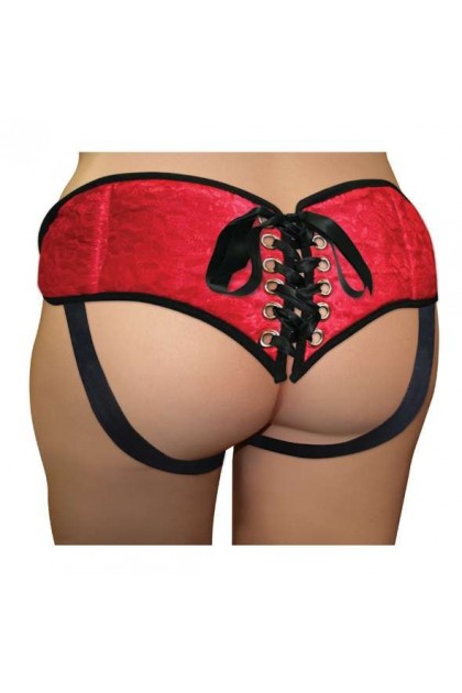 RED LACE & SATIN CORSETTE PLUS SIZE