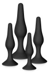 COFFRET DE PLUGS ANAL NOIRS AVEC VENTOUSE