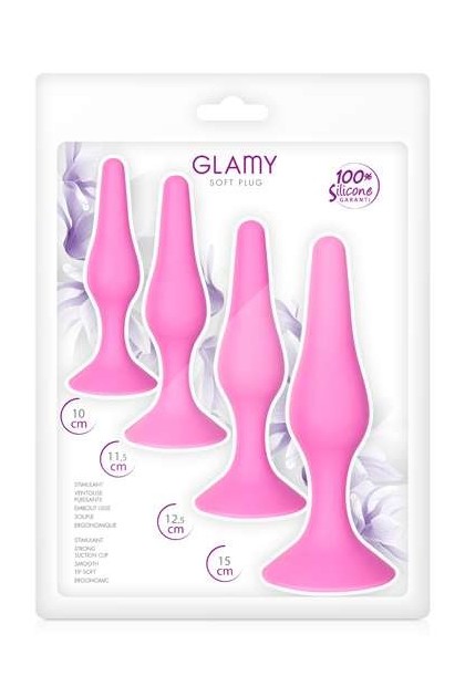 COFFRET DE PLUGS ANAL ROSES AVEC VENTOUSE