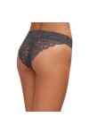 TANGA GRIS DENTELLE SEXY AJOURÉ SUR L'AVANT - S