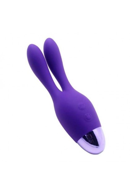 VIBROMASSEUR RECHARGEABLE EN SILICONE INDULGENCE DREAM BUNNY - VIOLET