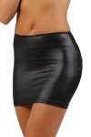JUPE EN WETLOOK NOIR - TAILLE L/XL - 9388