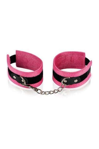 MENOTTES POIGNETS ROSE ET NOIR