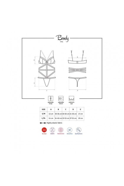 BODY NOIR BONDY TEDDY - OBSESSIVE - S/M