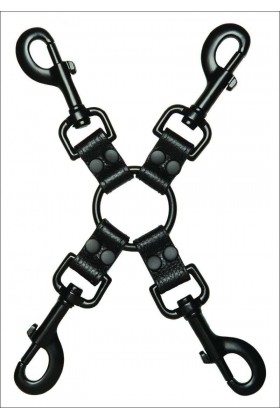 HOG-TIE - LIEN CUIR ET METAL POUR BONDAGE À QUATRE VOIES - KINK