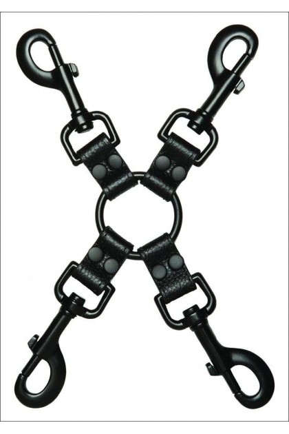 Hog-TIE - LIEN CUIR ET METAL POUR BONDAGE À QUATRE VOIES - KINK