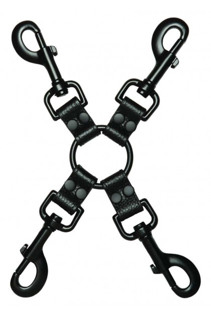 HOG-TIE - LIEN CUIR ET METAL POUR BONDAGE À QUATRE VOIES - KINK