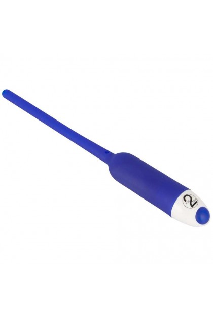 TIGE A URETRE VIBRANTE BLEU EN SILICONE