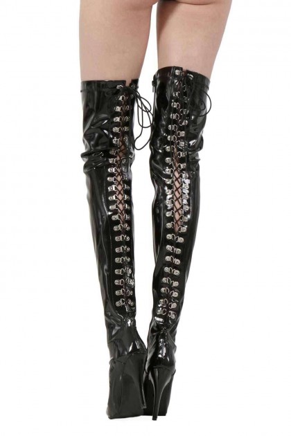 CUISSARDES EN SIMILI-CUIR VERNI - NOIR - TAILLE 39 - S89526V