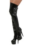 CUISSARDES PLATEFORME EN SIMILI-CUIR VERNI - NOIR - TAILLE 37 - SB303