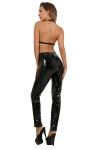 PANTALON LEGGING EN VINYLE NOIR - 196581-BK - TAILLE L