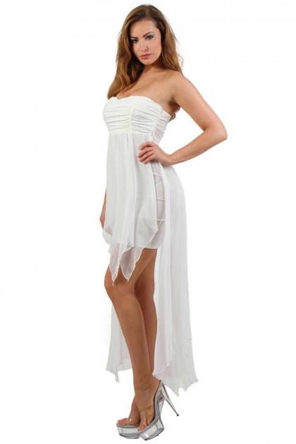 ROBE LONGUE BUSTIER - TAILLE XL - BLANC - 9130-WH
