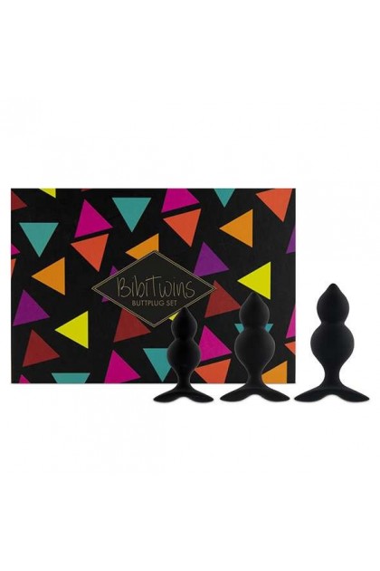 BIBI TWIN BUTT PLUG SET 3 PCS BLACK
