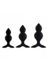 BIBI TWIN BUTT PLUG SET 3 PCS BLACK