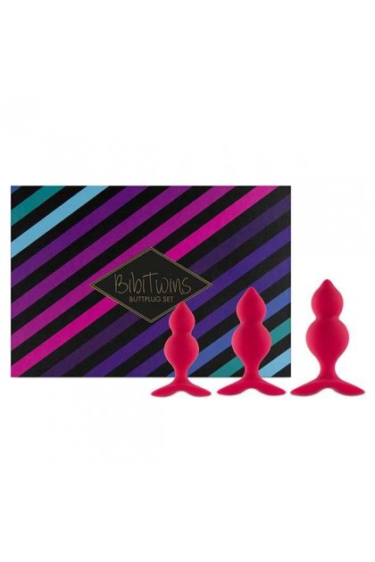 BIBI TWIN BUTT PLUG SET 3 PCS PINK