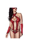 BODY ASHLEY, MASQUE & MITAINES - ROUGE - ANAIS - S/M