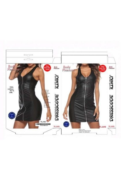 ROBE NOIR WETLOOK ONE SIZE - TL105