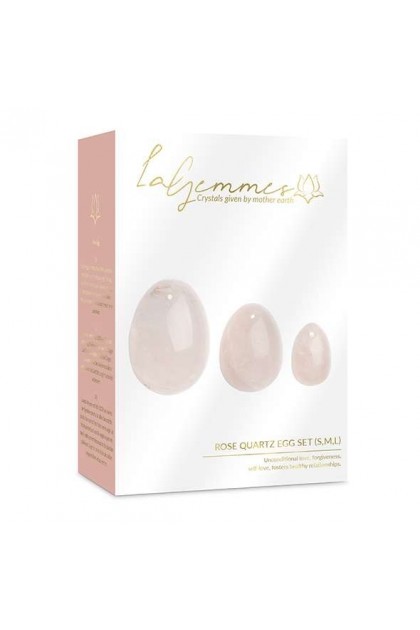 COFFRET 3 OEUFS YONI ROSE QUARTZ (L-M-S)
