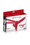 Double gode ceinture rouge vibrant en silicone usb - Love Shop Avenue