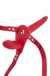 Double gode ceinture rouge vibrant en silicone usb - Love Shop Avenue