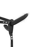 Double gode ceinture noir vibrant en silicone usb - Love Shop Avenue