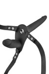 Double gode ceinture noir vibrant en silicone usb - Love Shop Avenue