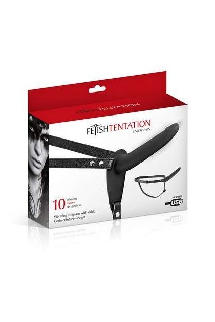 GODE CEINTURE NOIR VIBRANT EN SILICONE USB