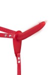 Gode ceinture rouge vibrant en silicone usb - Love Shop Avenue