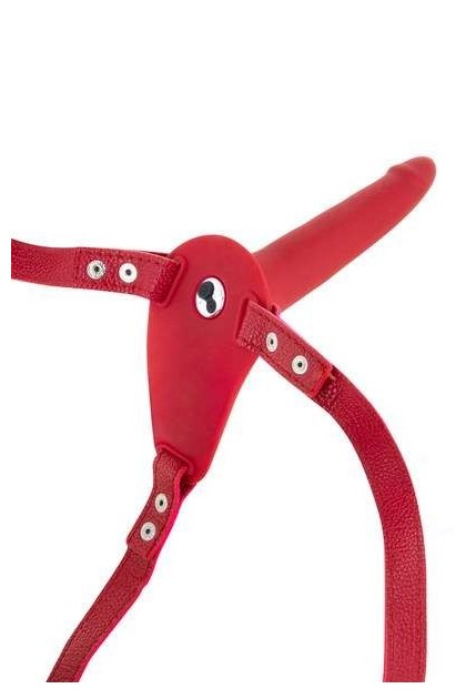 Gode ceinture rouge vibrant en silicone usb - Love Shop Avenue
