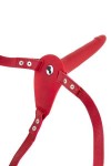 Gode ceinture rouge vibrant en silicone usb - Love Shop Avenue