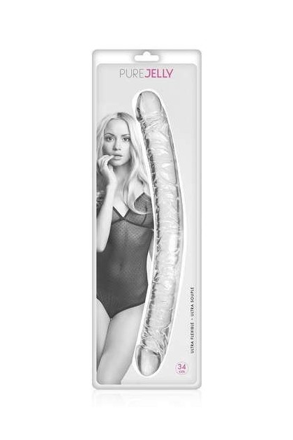 DOUBLE DONG VEINÉ CRISTAL DE 34CM EN JELLY