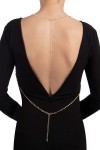 CHAÎNE DE CORPS DORÉE CROISÉE AVEC STRASS