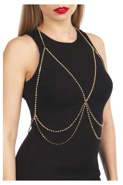 Bijou strass doré de corps réglable - Love Shop Avenue