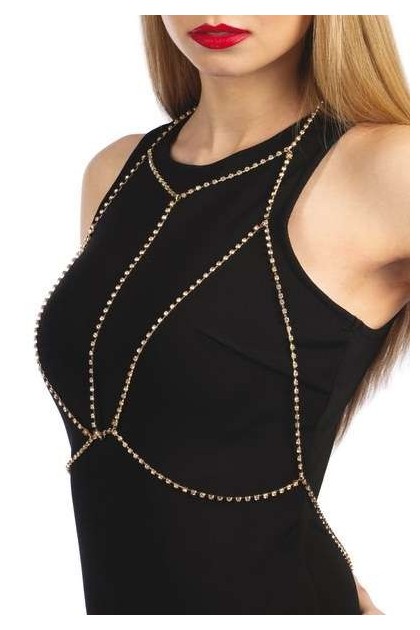 Bijou de corps doré avec strass - Love Shop Avenue