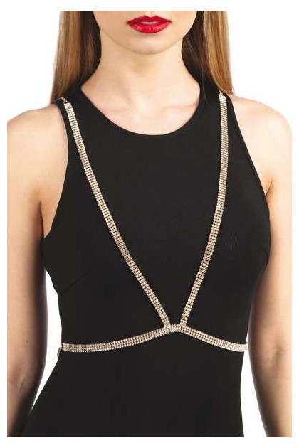 Bijou de buste doré avec strass réglable - Love Shop Avenue