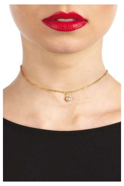 COLLIER DE DOS DORÉ EFFET DRAPÉ ET STRASS
