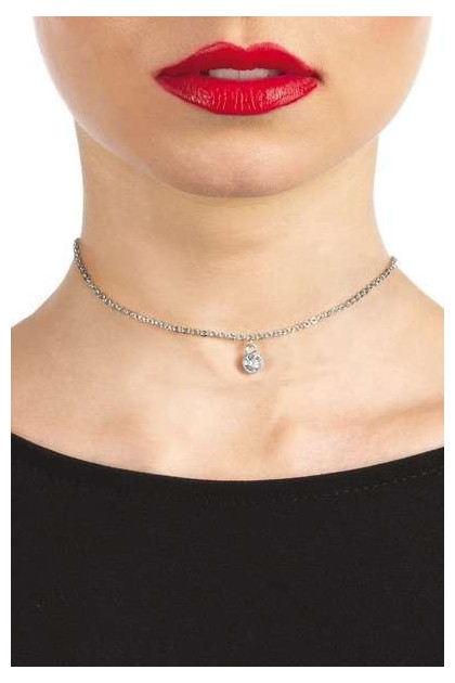 Collier de dos argenté effet drapé et strass - Love Shop Avenue