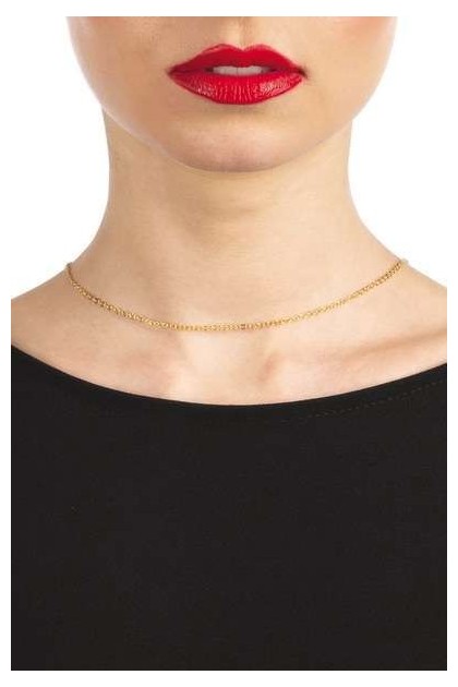 COLLIER DE DOS DORÉ AVEC CHAÎNE PENDANTE