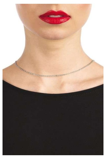 Collier de dos argenté avec chaîne pendante - Love Shop Avenue