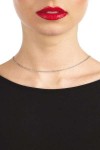 COLLIER DE DOS ARGENTÉ AVEC CHAÎNE PENDANTE