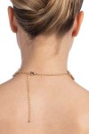 COLLIER RAS DE COU ET PENDENTIF DORÉ ET STRASS
