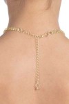 Collier doré avec strass et chaîne pendante - Love Shop Avenue