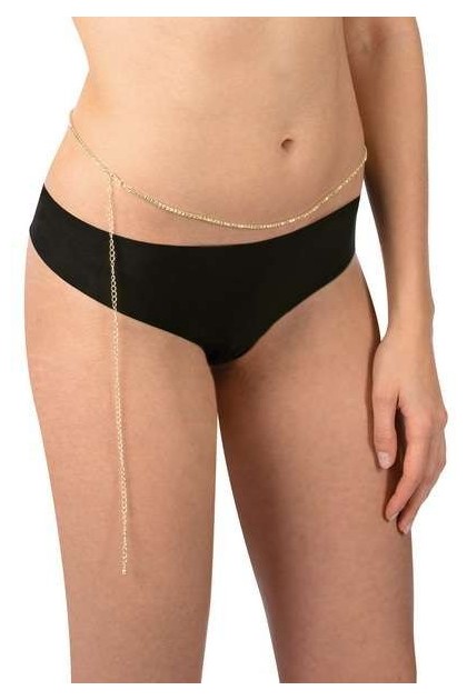 CHAÎNE DE TAILLE DORÉE EN STRASS