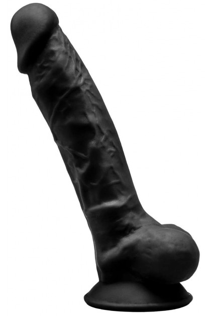 Gode réaliste noir double densité n° 1 - 17,5 CM