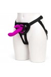 Gode ceinture vibrant amovible rabbit violet rechargeable