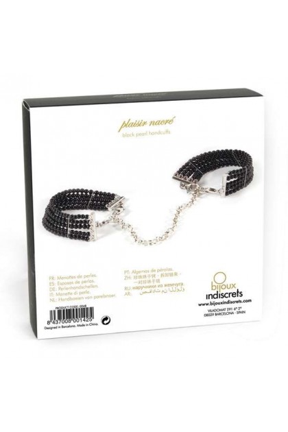 MENOTTES EN PERLES NOIR PLAISIR NACRÉ
