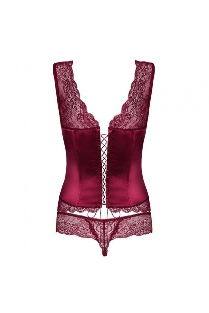 CORSET MIAMOR - GRENAT - OBSESSIVE - S/M