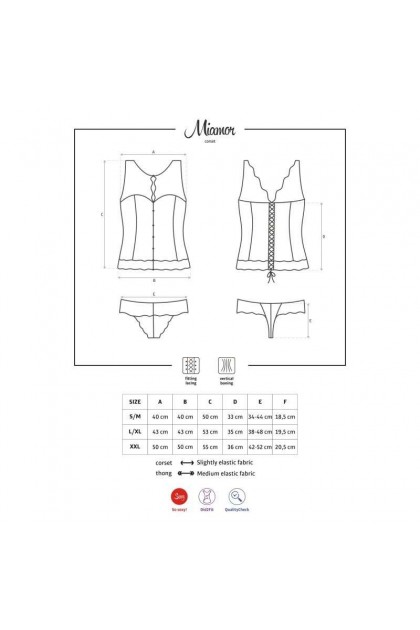 CORSET MIAMOR - GRENAT - OBSESSIVE - S/M