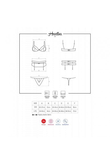 Ensemble lingerie heartina set - QUARTZ ROSE - L/XL