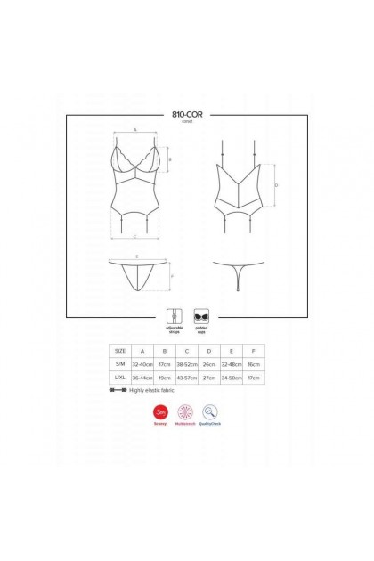 GUÊPIÈRE 810-COR-3 - RUBIS - OBSESSIVE - L/XL